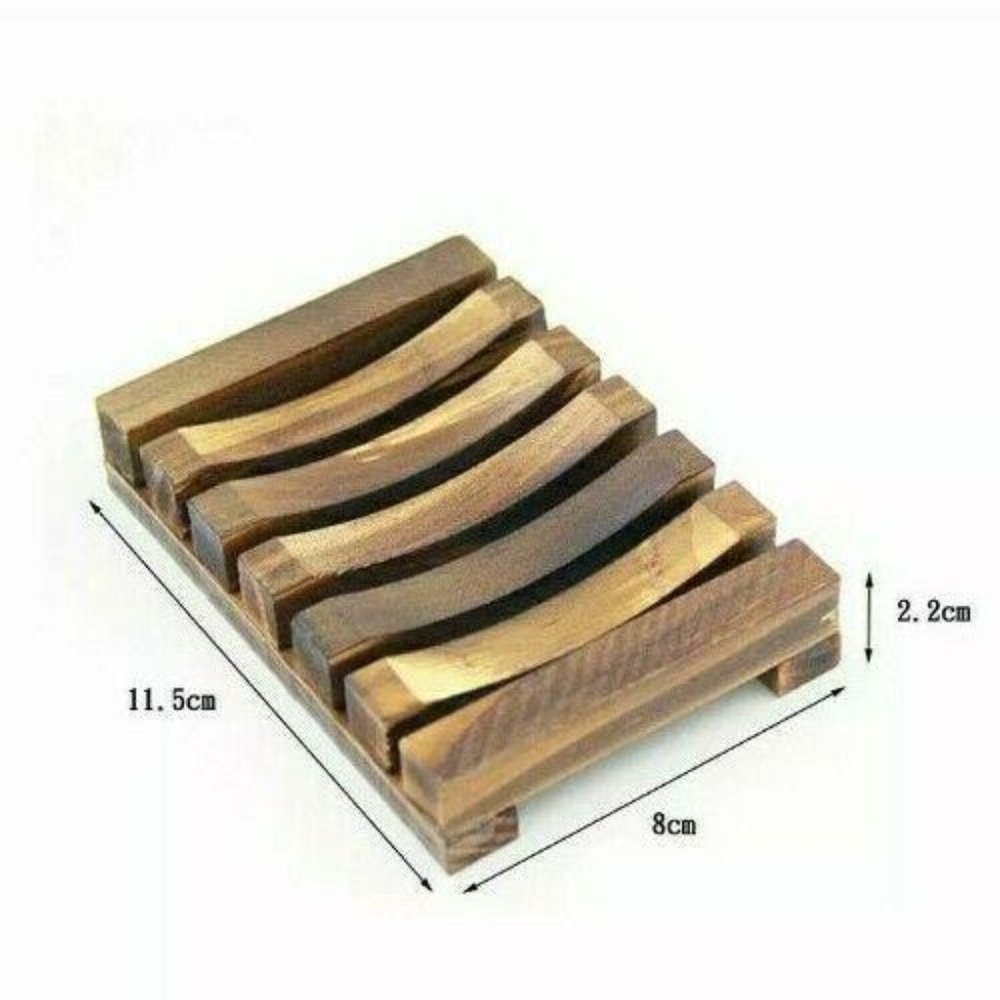 2 Piece Home Bathroom Wooden Soap Case Holder, Sin - Picture 2 of 5